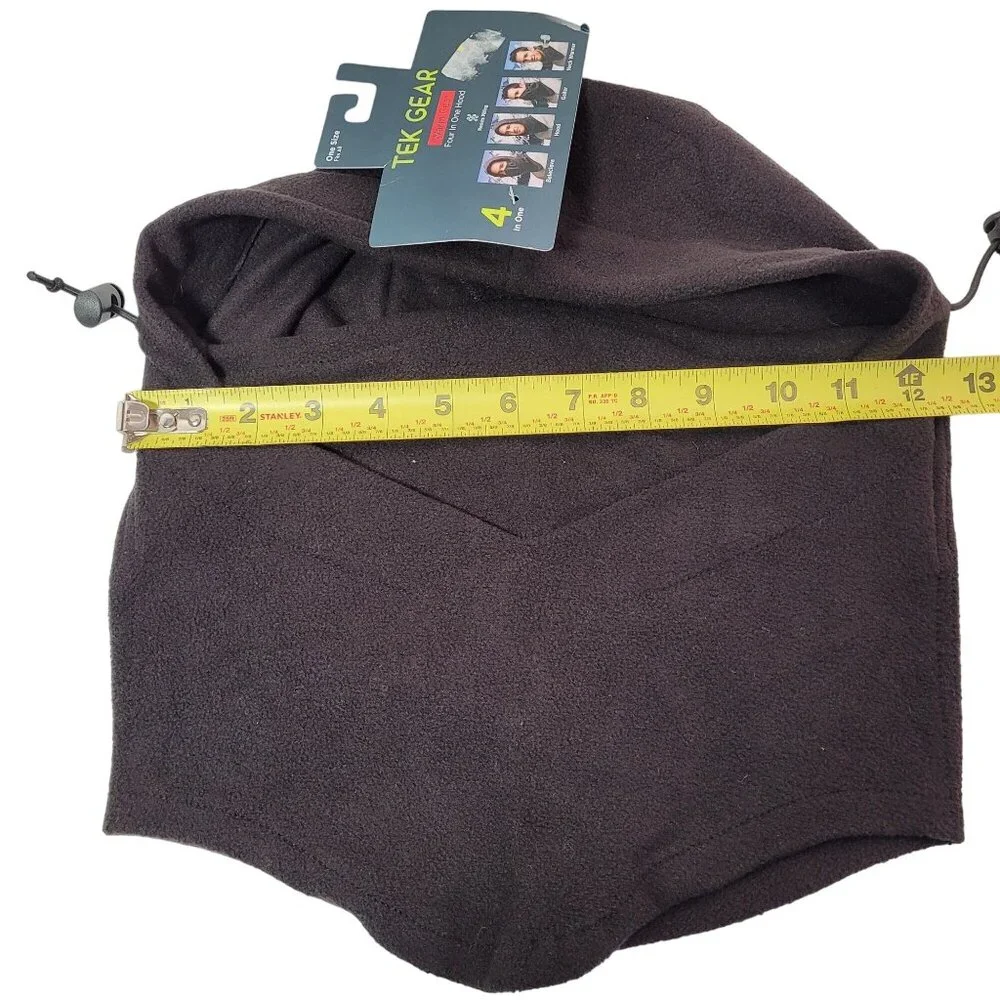 Tek Gear Men's 4-In-1 Hood, Neck Warmer Gaiter Hood One Size Black